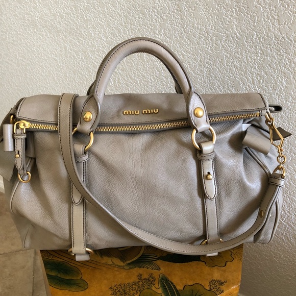 Miu Miu Handbags - Authentic MiuMiu Beige Vitello Lux Satchel